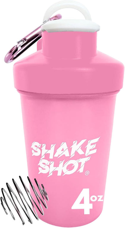 Pink 4oz Mini Shaker Bottle for Pre Workout & Creatine Powder | Pre Workout, Creatine Powder, Clip and Shaker Ball