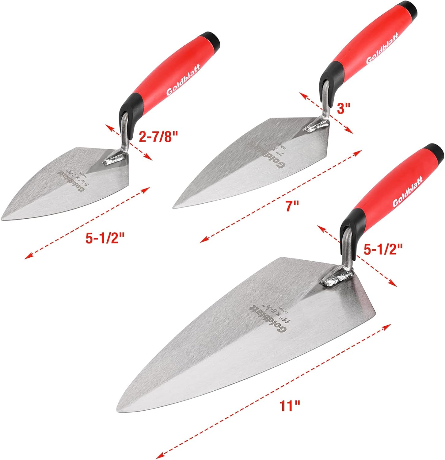 6PCS Masonry Tool Set with Brick Trowel & Tuck Pointing Tools | Hardened Steel, Cement & Mortar Trowel, Margin