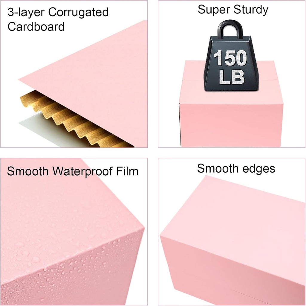 11x6x6 Inches Shipping Boxes Medium, 30 Pack Corrugated Cardboard Boxes, Pink Mailing Boxes for Small Business Packaging