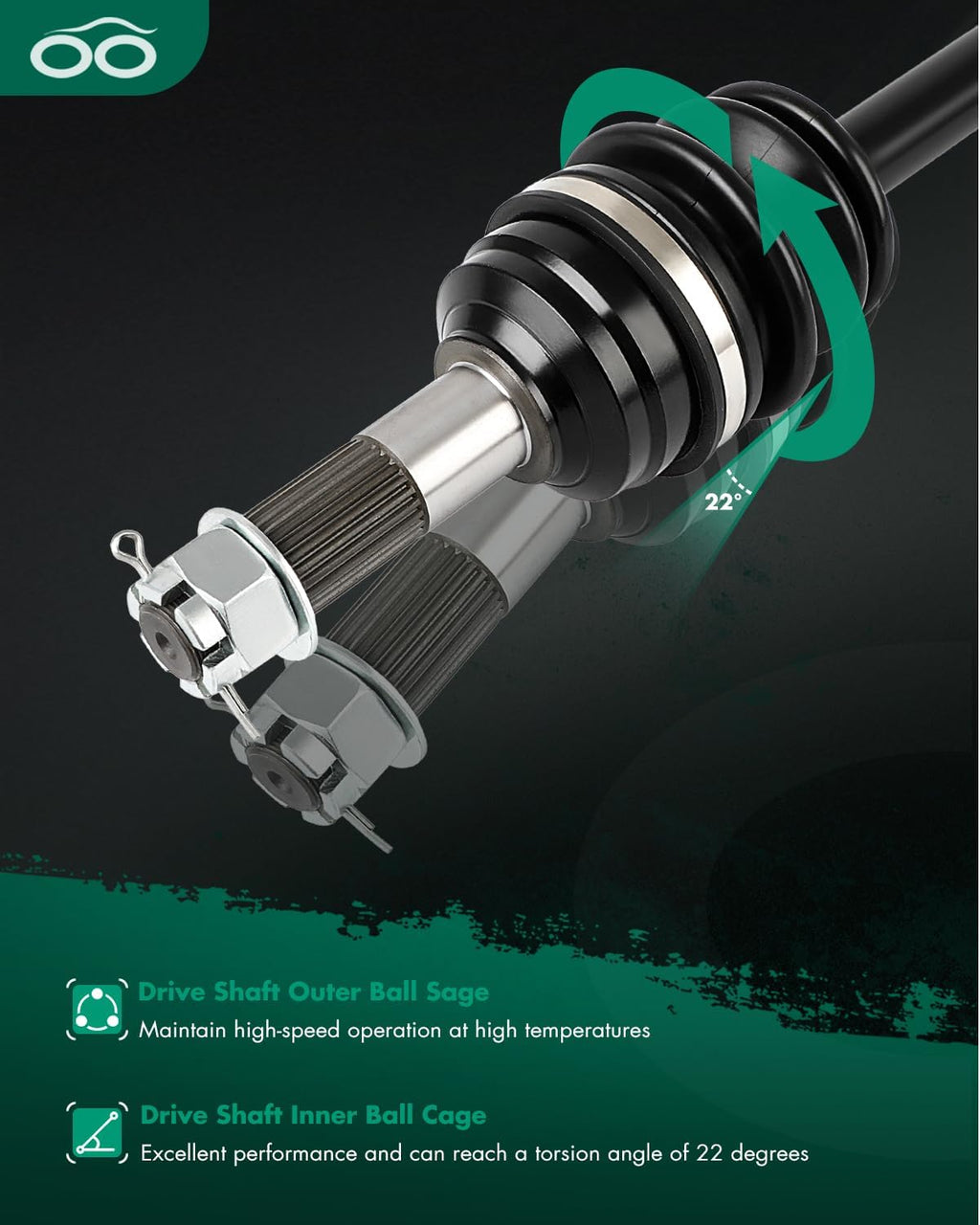 SCITOO Pair Front CV Axle Shaft Assembly for Brute Force 650 06-09 11-13