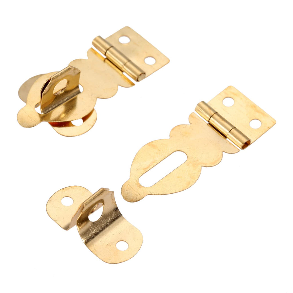 10Pcs Brass Solid Padlock Hasp, Mini Decorative Hasps with Screws