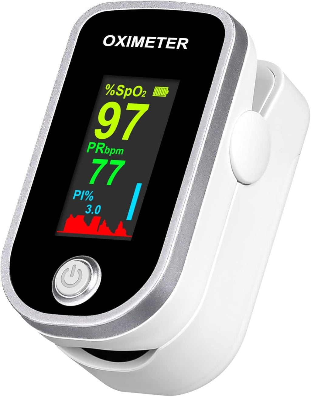 Pulse Oximeter Fingertip - Oxygen Meter Finger Pulse Oximeter - Blood Oxygen Saturation Monitor with Heart Rate and