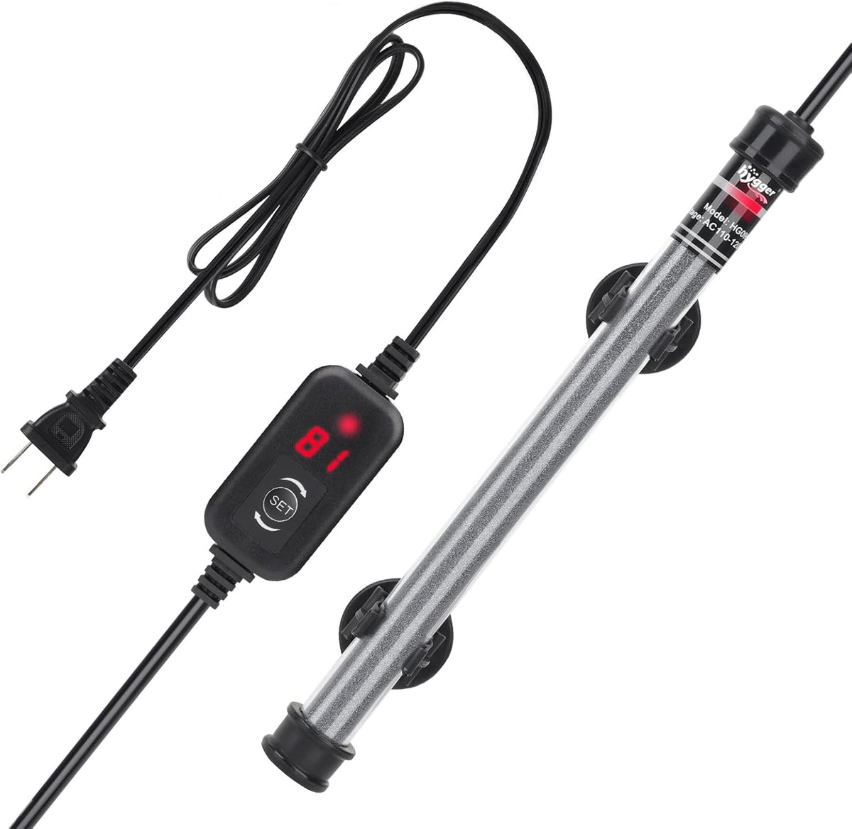 Submersible Aquarium Heater, 100W 150W 200W 300W Adjustable Fish Tahk Heater with Temperature Controller, LED