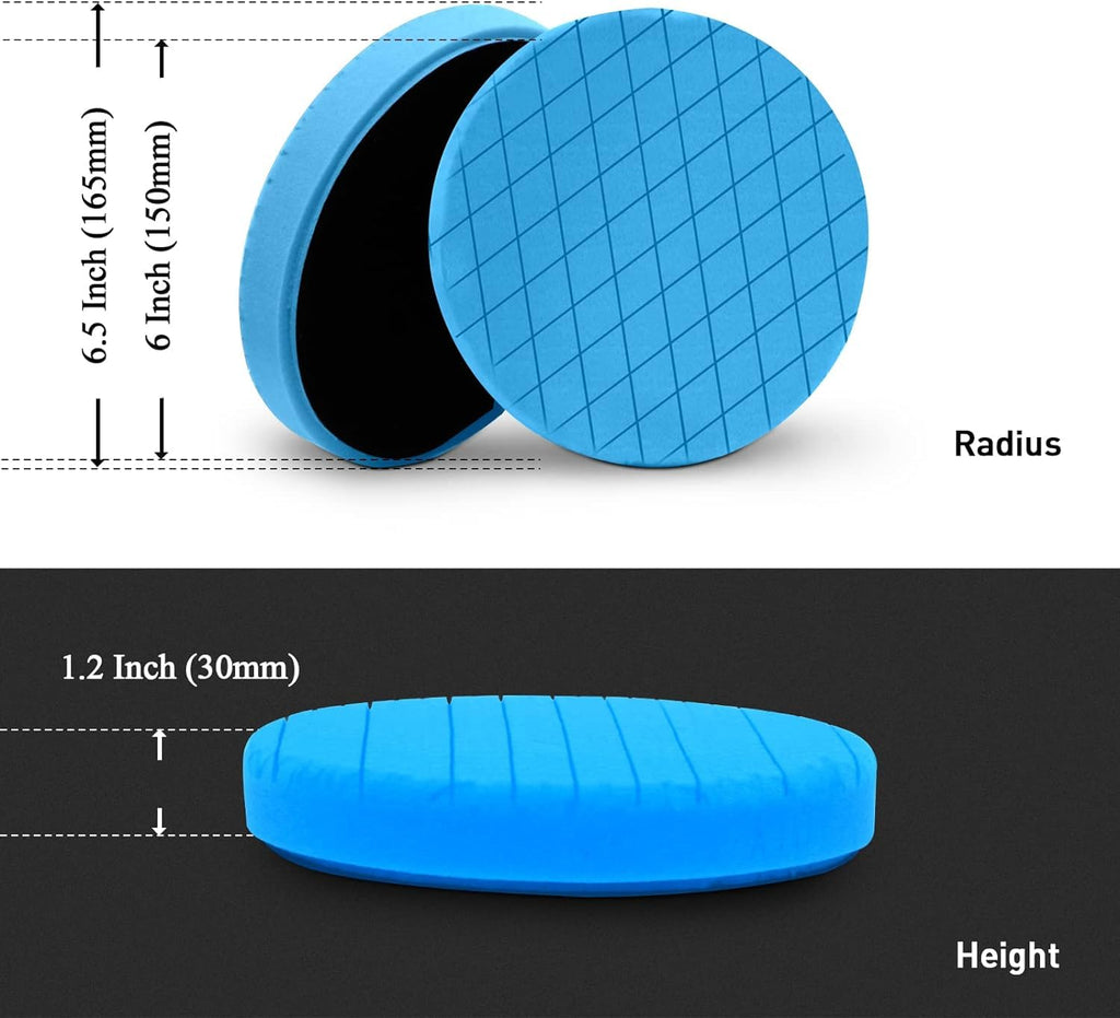 6" Buffing Polishing Pads, 6Pcs 165mm Face for 6Inch Backing Plate | Compound Buffing Sponge and Woolen Pads Cutting