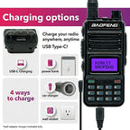 UV-5R (New Version TP8Pro) Two-Way Radio, Handheld Amateur Ham Transceiver, USB-C Rechargeable, 1800mAh Battery, Dual