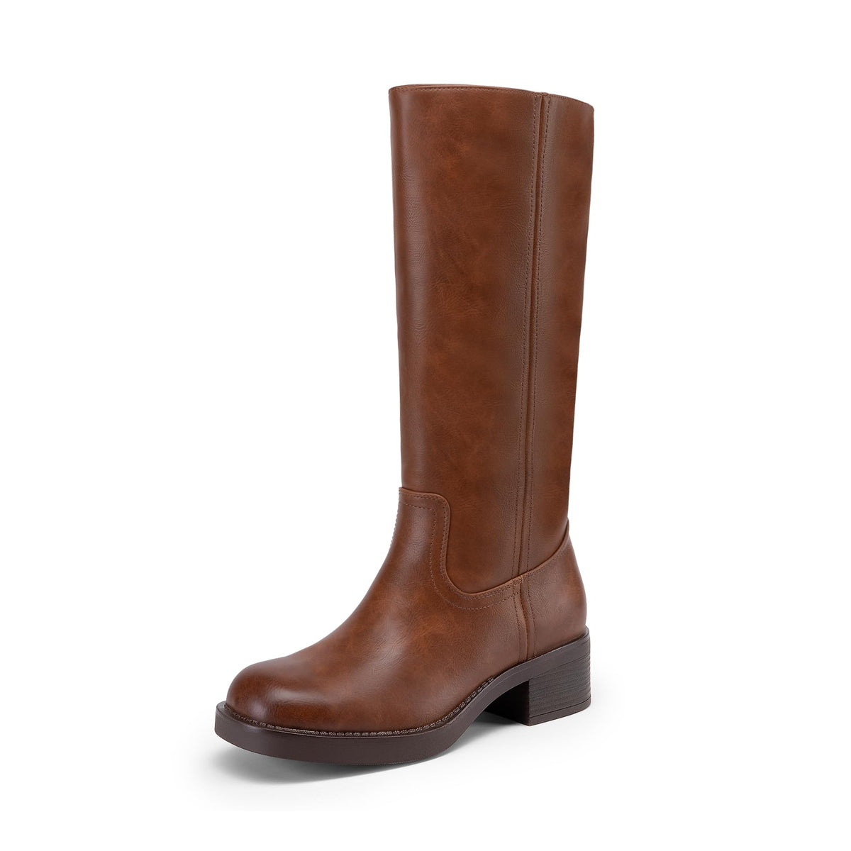 Women's Knee High Riding Yellow Boots,Light Brown,8