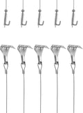 Picture Rail Hooks and Wire, 5 Set Molding Hooks Picture, Heavy Duty Stainless Steel S-Hook