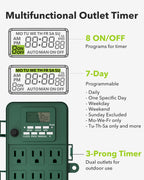BN-LINK Outdoor Power Stake Timer, Programmable Digital Timer, 6 Outlets
