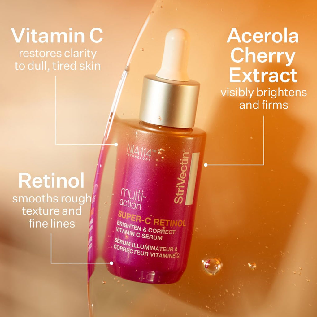 StriVectin Super-C Retinol Brighten & Correct Vitamin C Serum, Antioxidant Face Serum for Uneven Tone, Fine Lines