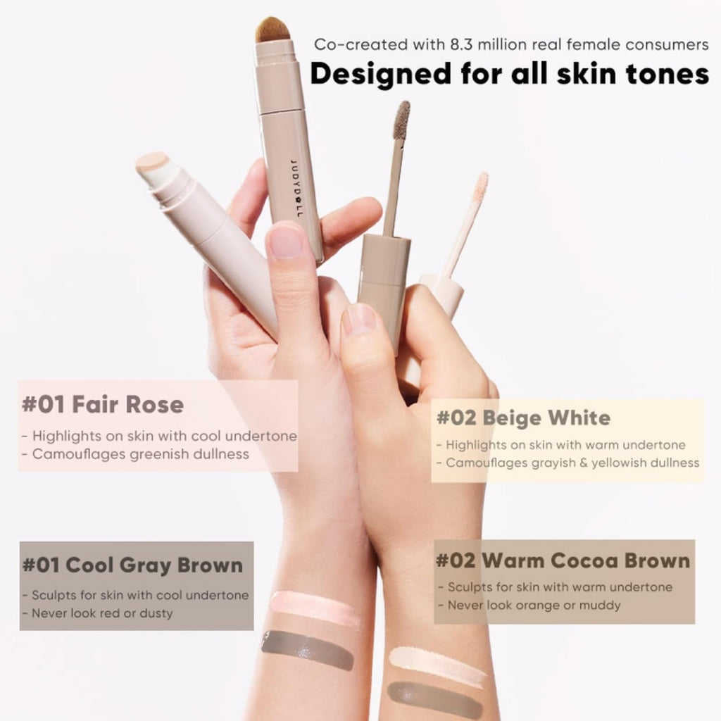 Contour Stick Liquid Highlighter Cream Contour (02 Beige White)