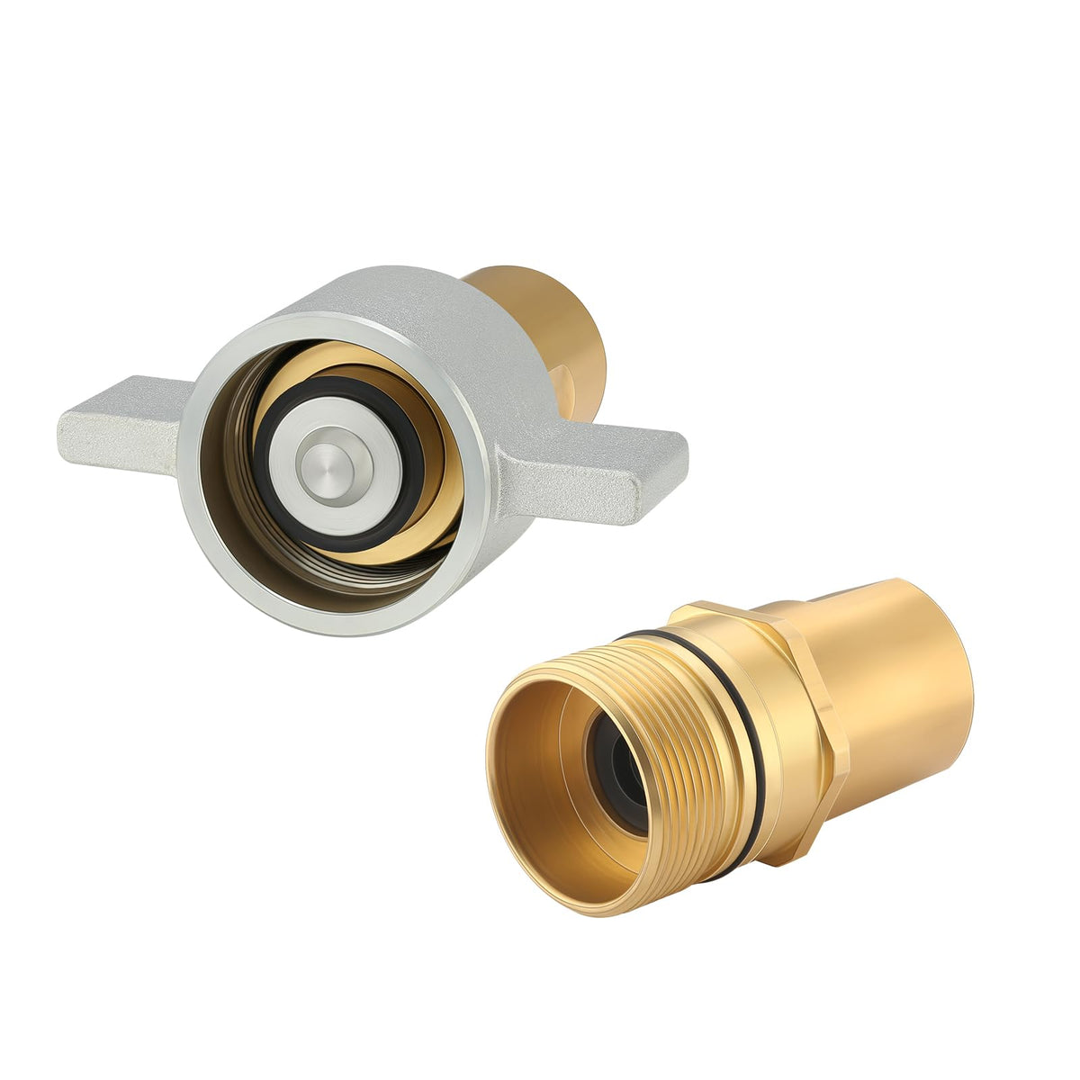 MEASUREMAN 1” NPT Wet-Line Wing Nut Hydraulic Quick Disconnect Coupler/Coupling Set