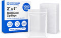 3” X 5” (1000 Count) 2 Mil Clear Reclosable Zip Plastic Poly Bags