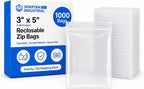 3” X 5” (1000 Count) 2 Mil Clear Reclosable Zip Plastic Poly Bags