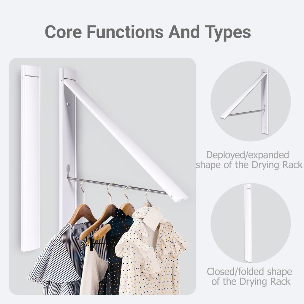 Clothes Drying Rack Folding Indoor,Laundry Room Organization,Wall Mounted Drying Racks for Laundry,Laundry Drying