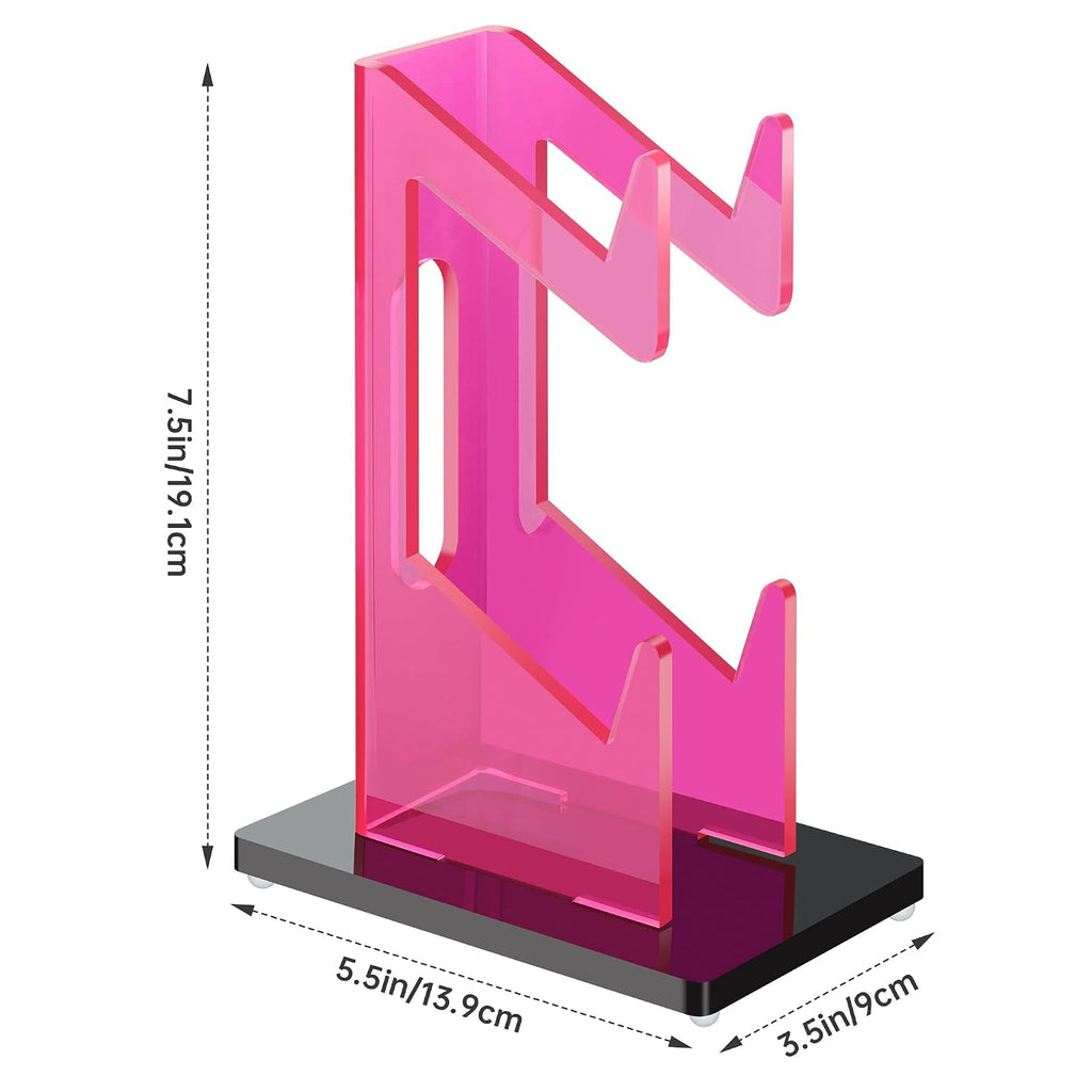 Rose Pink Acrylic 2-Tier Universal Game Controller Headset Holder Stand for PS5 Xbox ONE Switch Colorful Controller