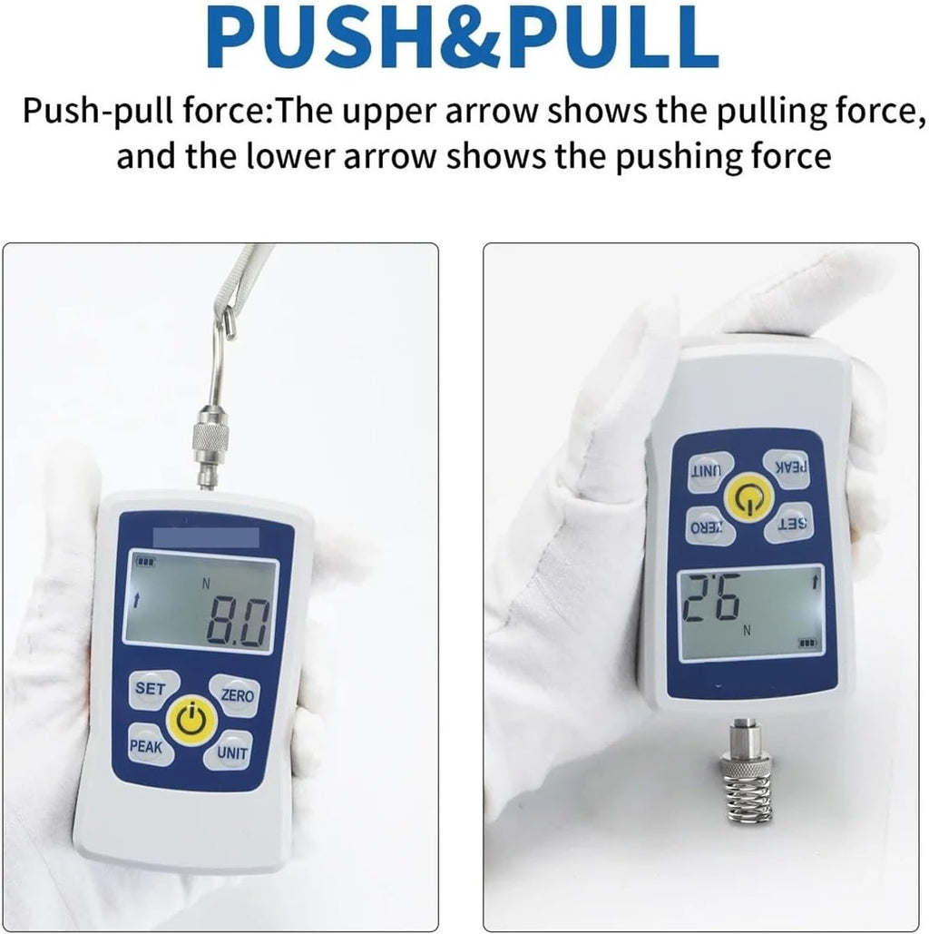 Digital Force Gauge Portable Digital Push Pull Force Gauge Force Test Equipment Dynamometer 1% High Accuracy Am，100N 1