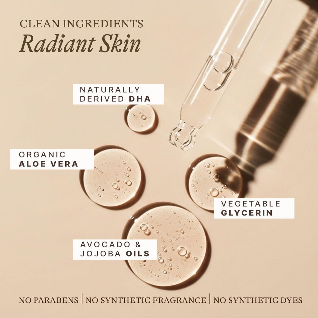 Self Tanning Drops - USA Made with Natural & Organic Ingredients | Medium Face Tanning Drops to Add to Lotion