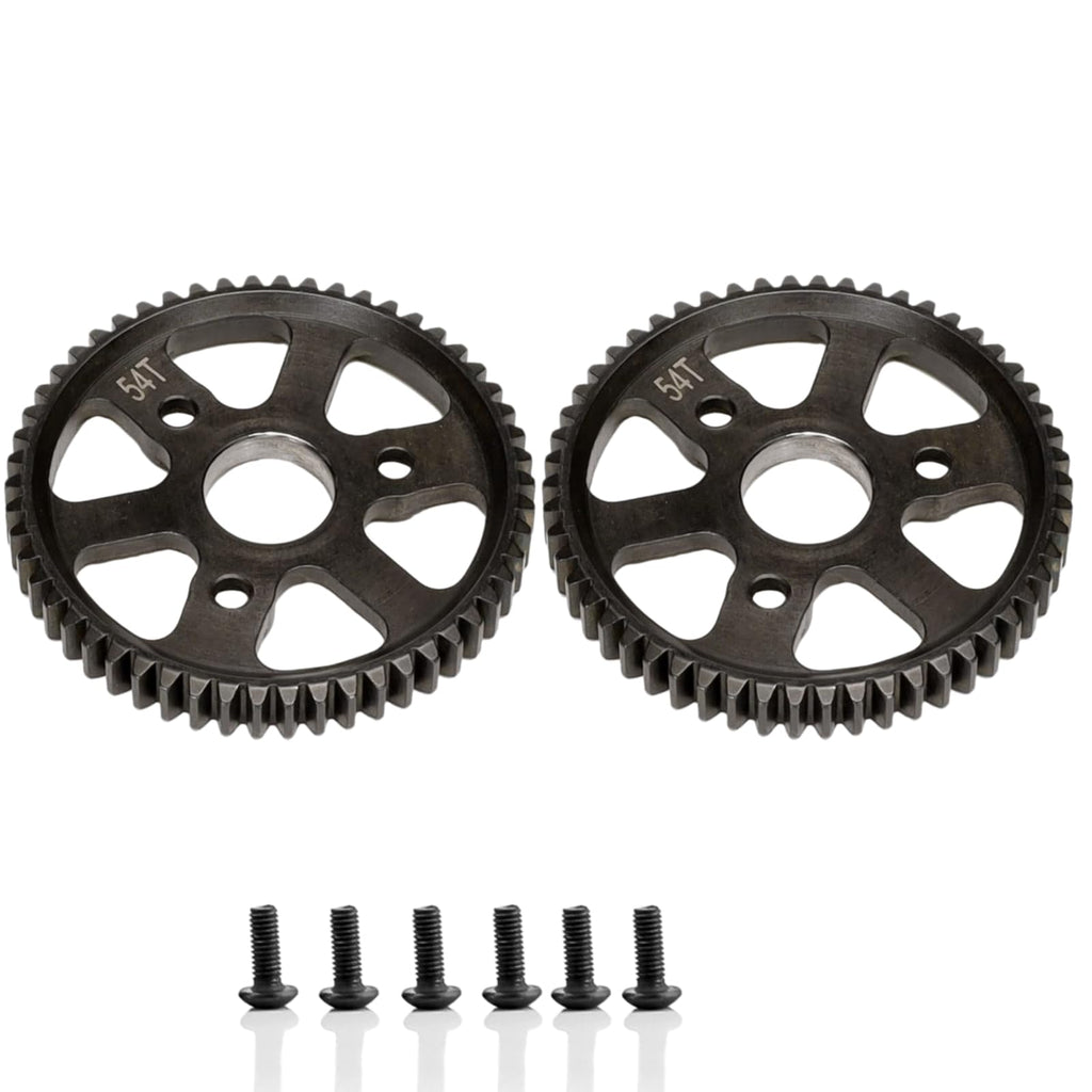 2pcs Hardened Steel 54T Spur Main Gear for Traxxas 1/10 Slash Stampede Rsutler Jato 4x4 6804 6807 6808 6708 Upgrade Parts,Replace#3956