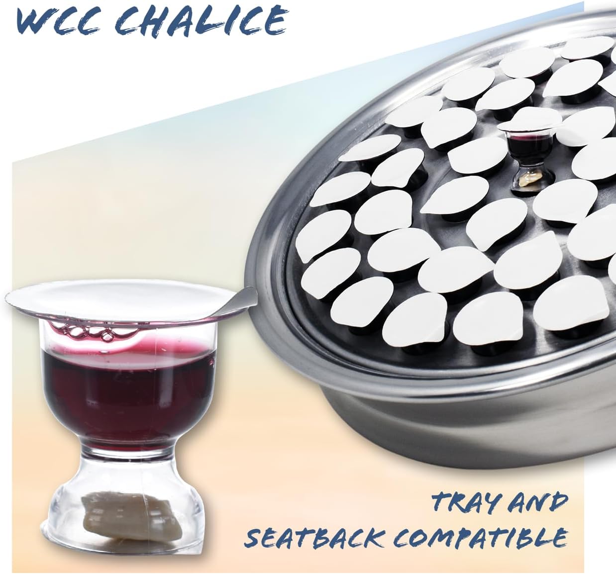 Chalice Prefilled Communion Cups 600 Count | Concord Grape Juice & Bread | Traditional, Easy-Open, Tray & Seatback