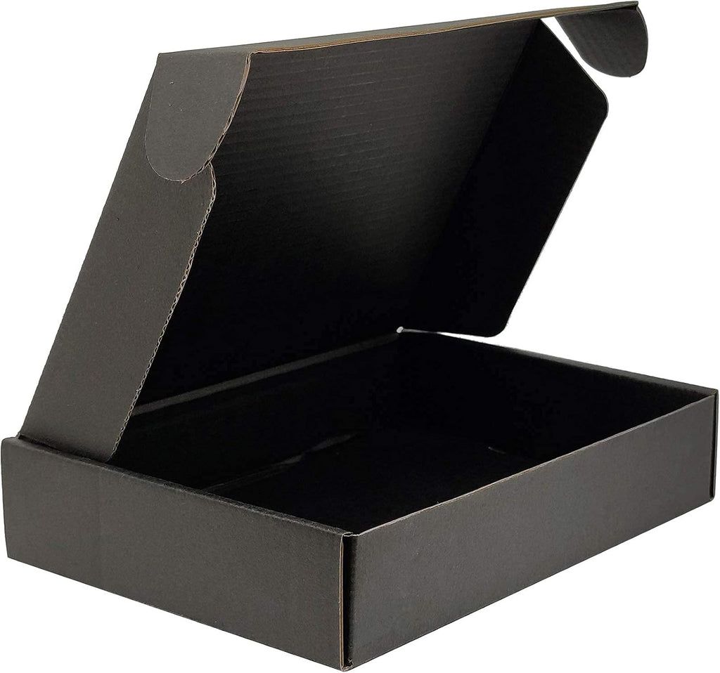 8x5.5x1.6 Shipping Boxes Black Mailer Corrugated Cardboard Box(25pcs)