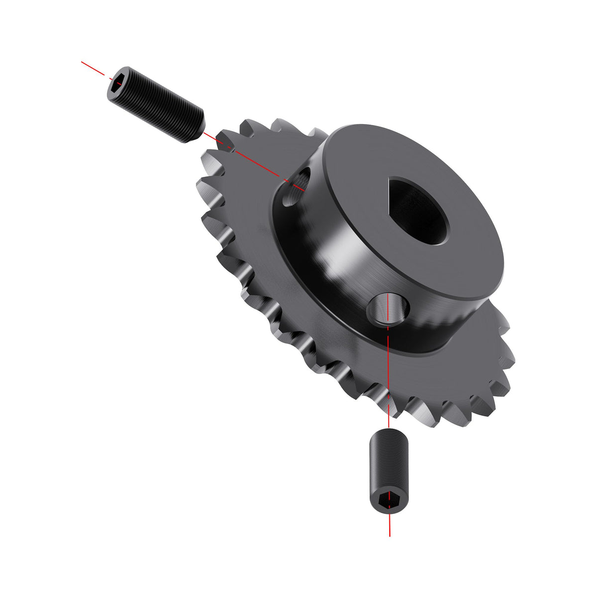 FOCMKEAS 25 Tooth Roller Chain Sprocket, 25 Chain, 8x7mm D Bore