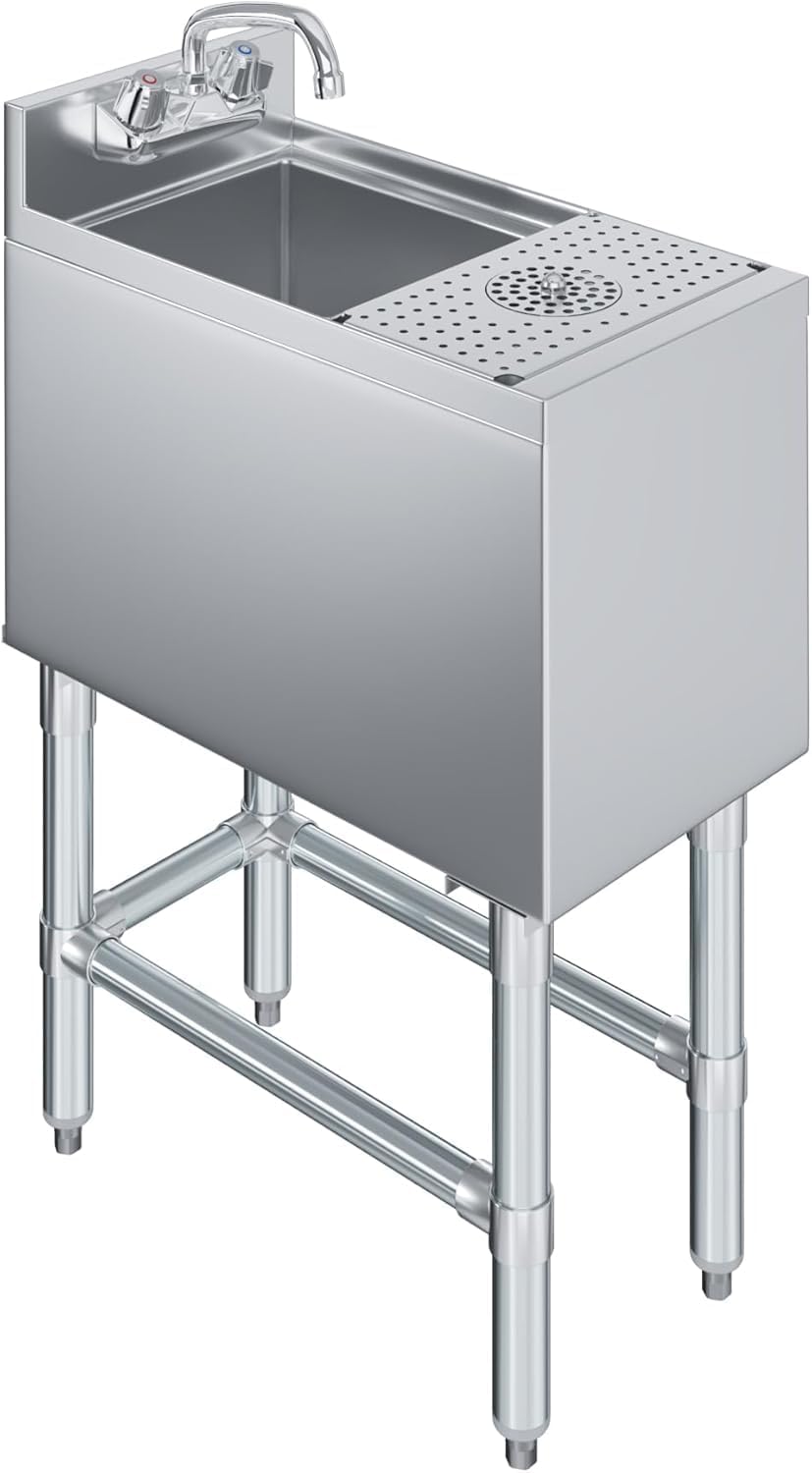 22.5" x 12" Underbar Mixology Station Bar Sink, Glass Rinser, Faucet, NSF