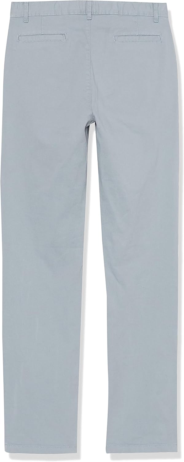 Boys Stretch Chino Pants, Fin Gray Single, 18(Slim)