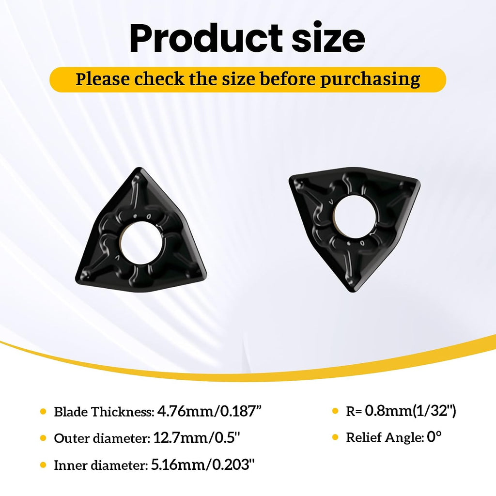 10Pcs Carbide Turning Inserts WNMG432 WNMG080408, 10Pcs