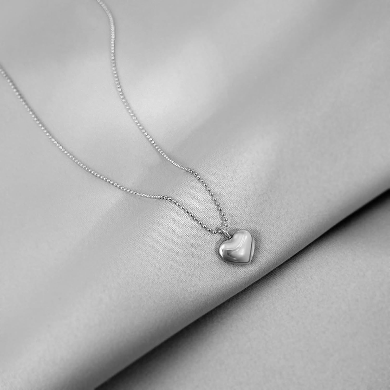 Cremation Jewelry Tiny Heart Urn Necklaces for Ashes for Women Men Stainless Steel Small Urn Locket for Human Ashes