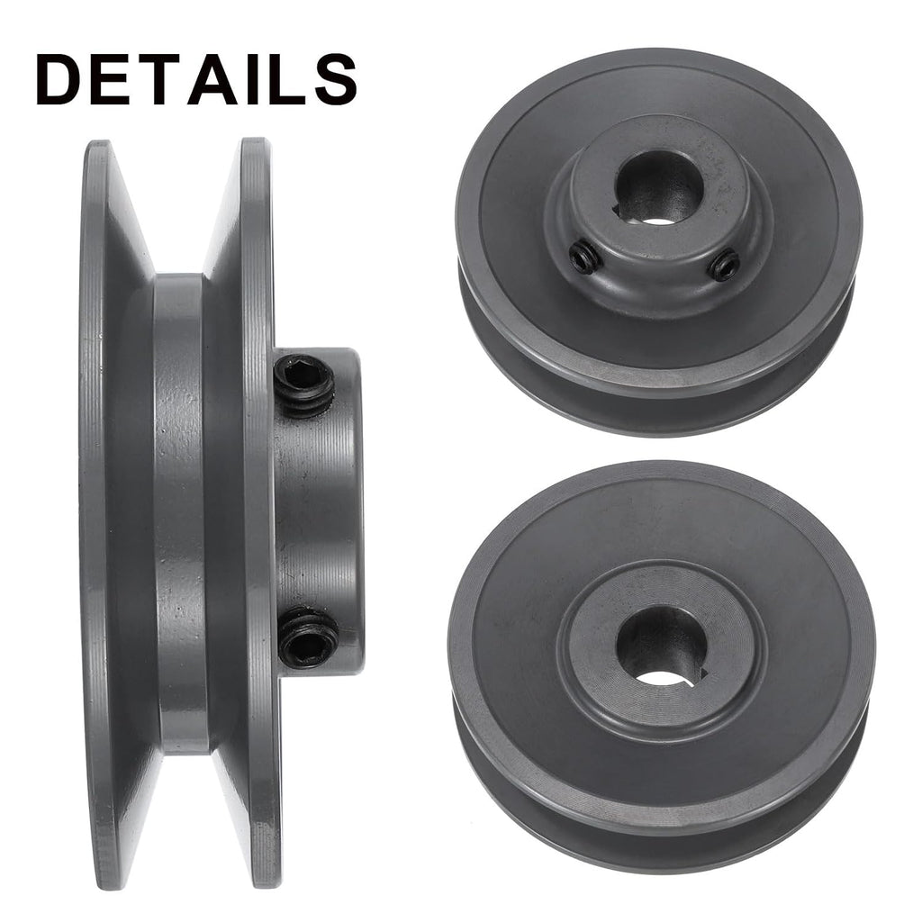 uxcell BK34-3/4 V-Belt Sheave 3/4" Bore, 3.55" OD, Single Groove Web Sheave