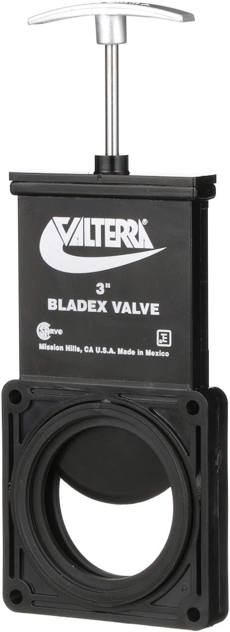 Valterra-T1003VPM Bladex 3-Inch Waste Valve Body with Metal Handle, Mess-Free Waste Valve for RV's, Campers, Trailers, Black