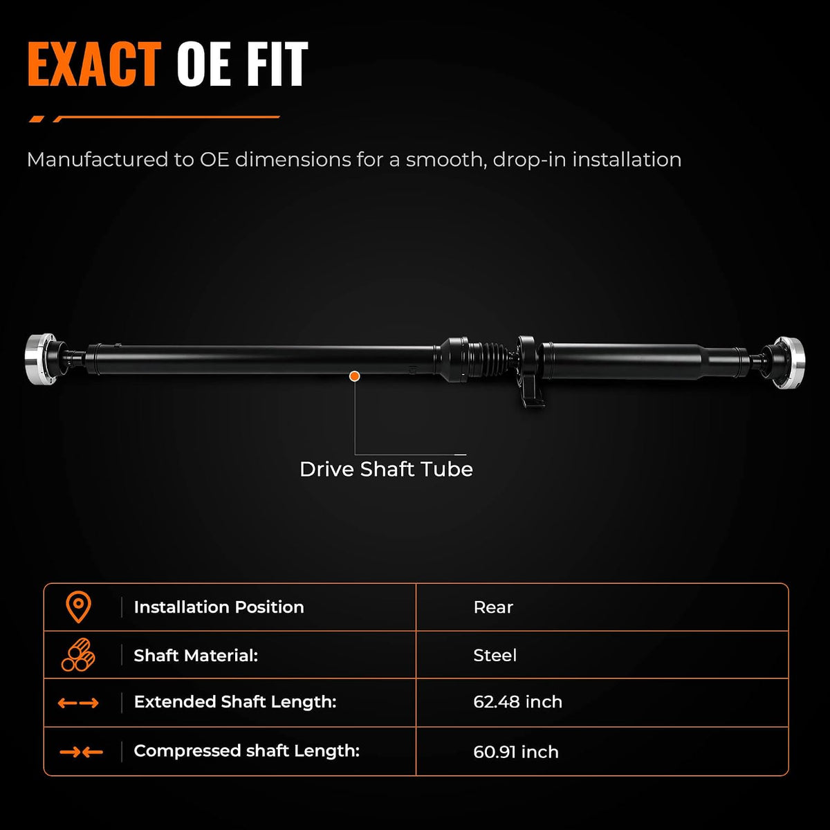 Rear Driveshaft Assembly for 2015-2019 Dodge Charger Chrysler 300, 3.6L AWD