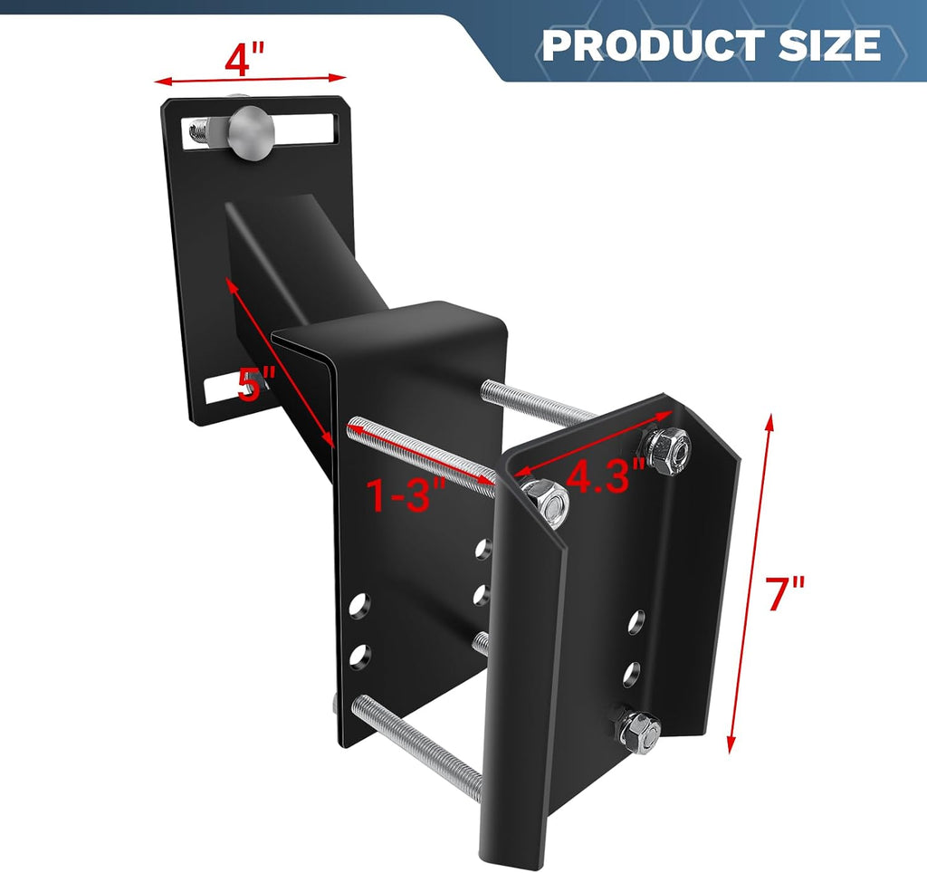 Lockable Spare Tire Carrier Bracket for Utility Trailer, Powder Coat Steel Boat Trailer Tire Mount Fits Most Lugs