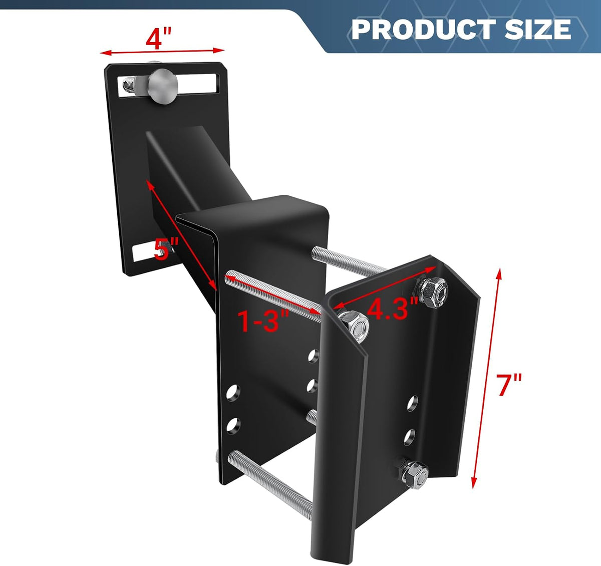 Lockable Spare Tire Carrier Bracket for Utility Trailer, Powder Coat Steel Boat Trailer Tire Mount Fits Most Lugs
