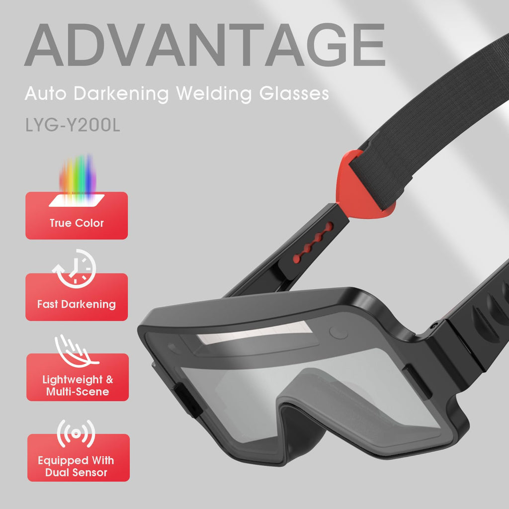 True Color Auto-Darkening Welding Goggles, 2-Sensor View