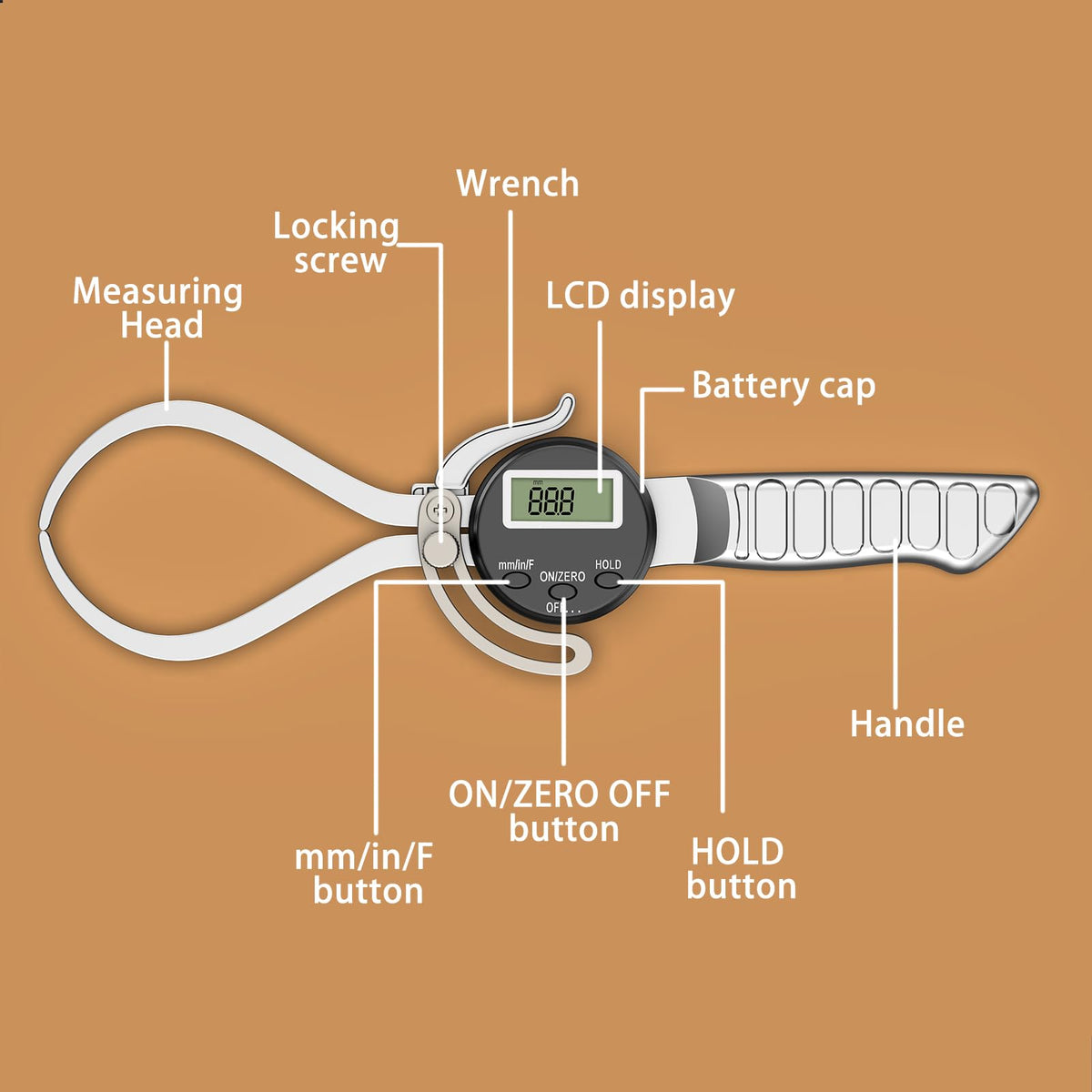 HDLNKAK Digital Outside Caliper Gage, Favor 0-6”