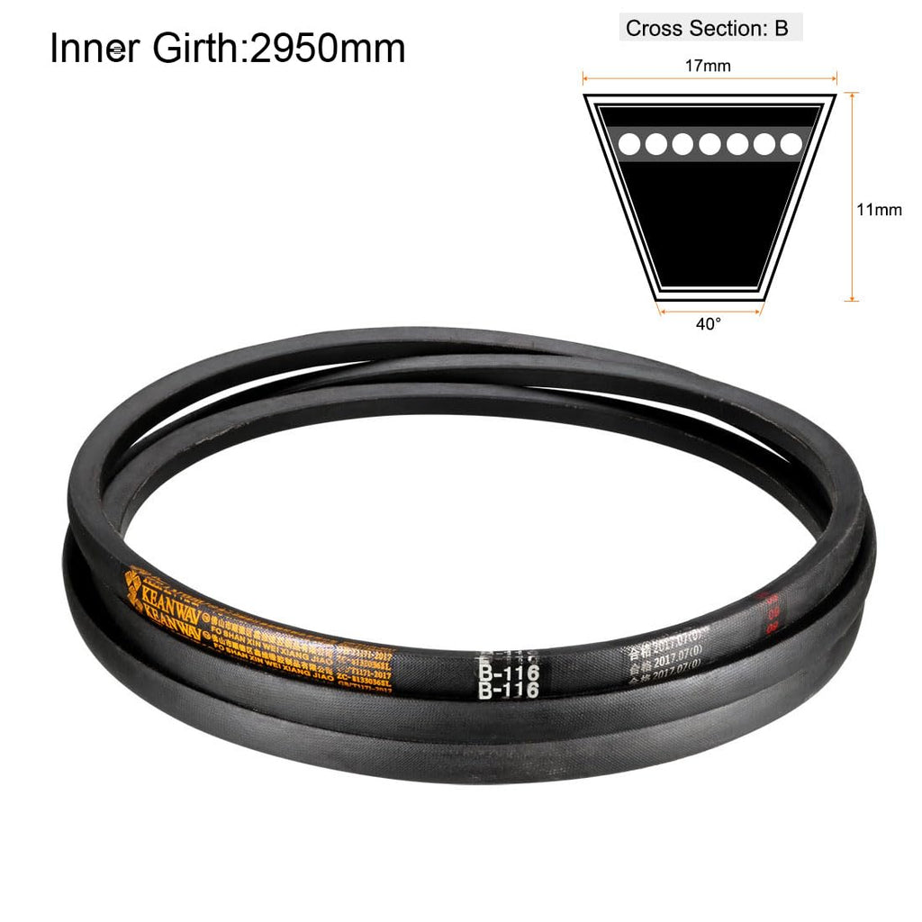 uxcell B-116 V-Belts 116" Inner Length, B-Section Rubber Drive Belt
