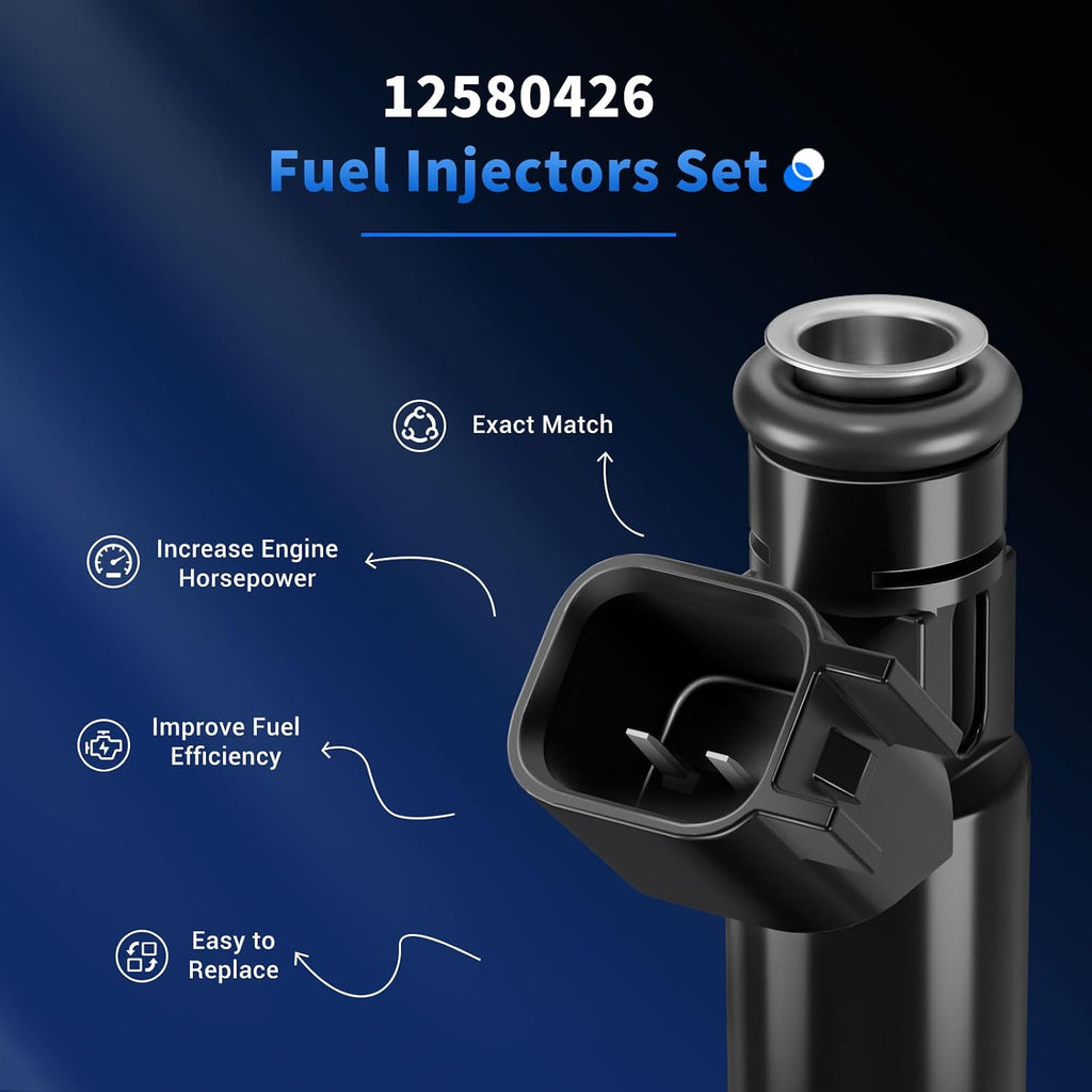 8Pcs Fuel Injectors Compatible with Chevrolet GMC V8 5.3L