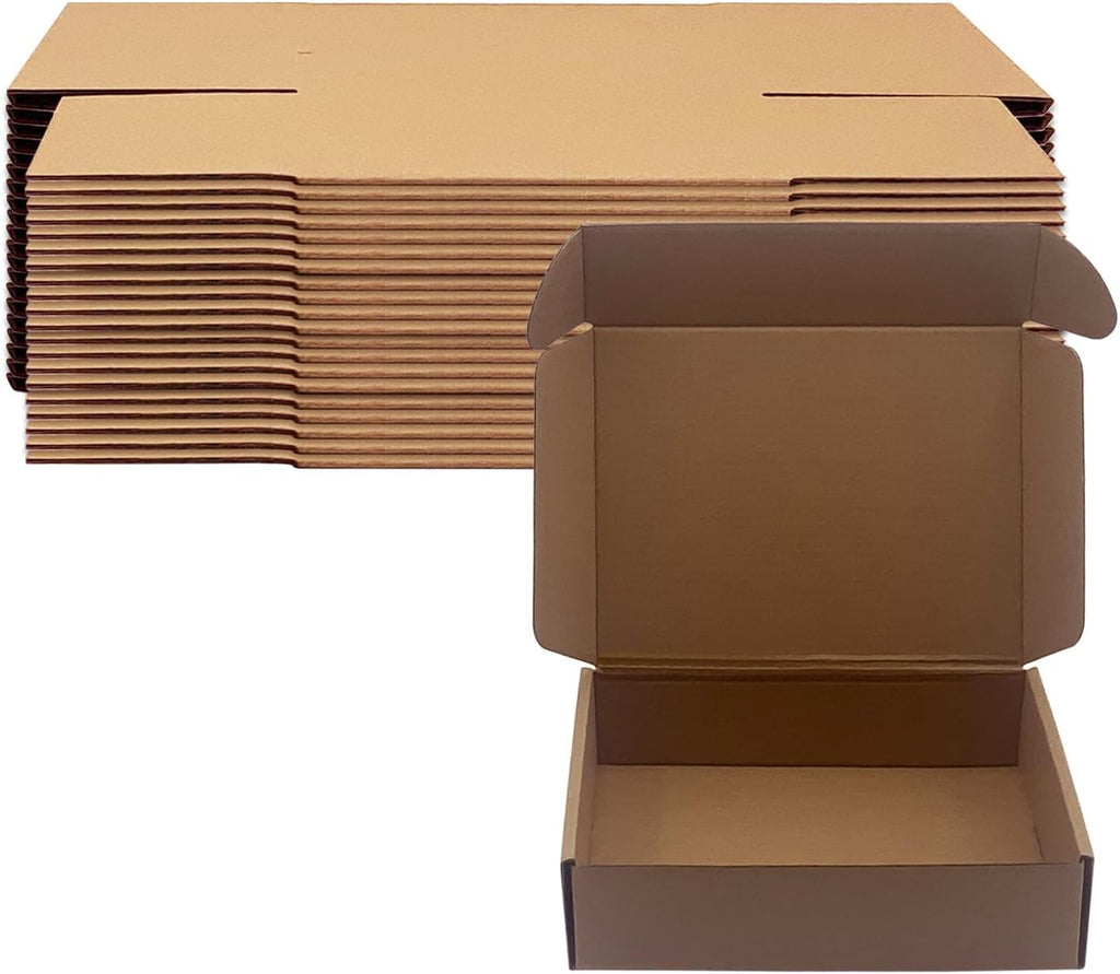 8x6x2 inch Shipping Boxes Pack of 25, Brown Corrugated Cardboard Mailer Box