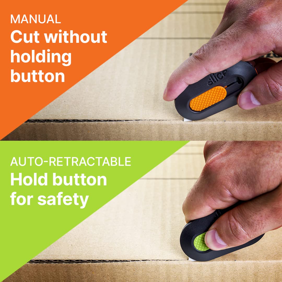 10515 Mini Box Cutter & Micro Ceramic Blade, Safety Cutter, Finger Friendly, Cuts Blister Packaging, Paper & Ideal