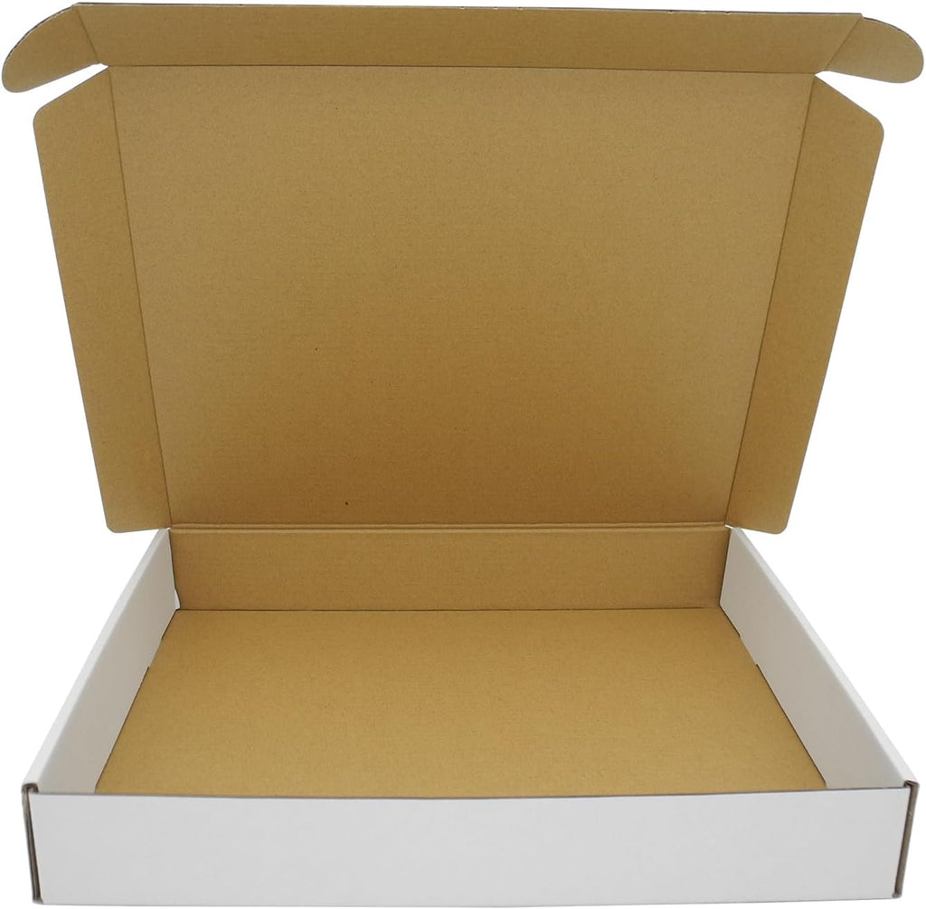 13x11x2 Shipping Box, 50 Pack Corrugated Cardboard Boxes Mailers for Business Packaging Mailing White Lightweight