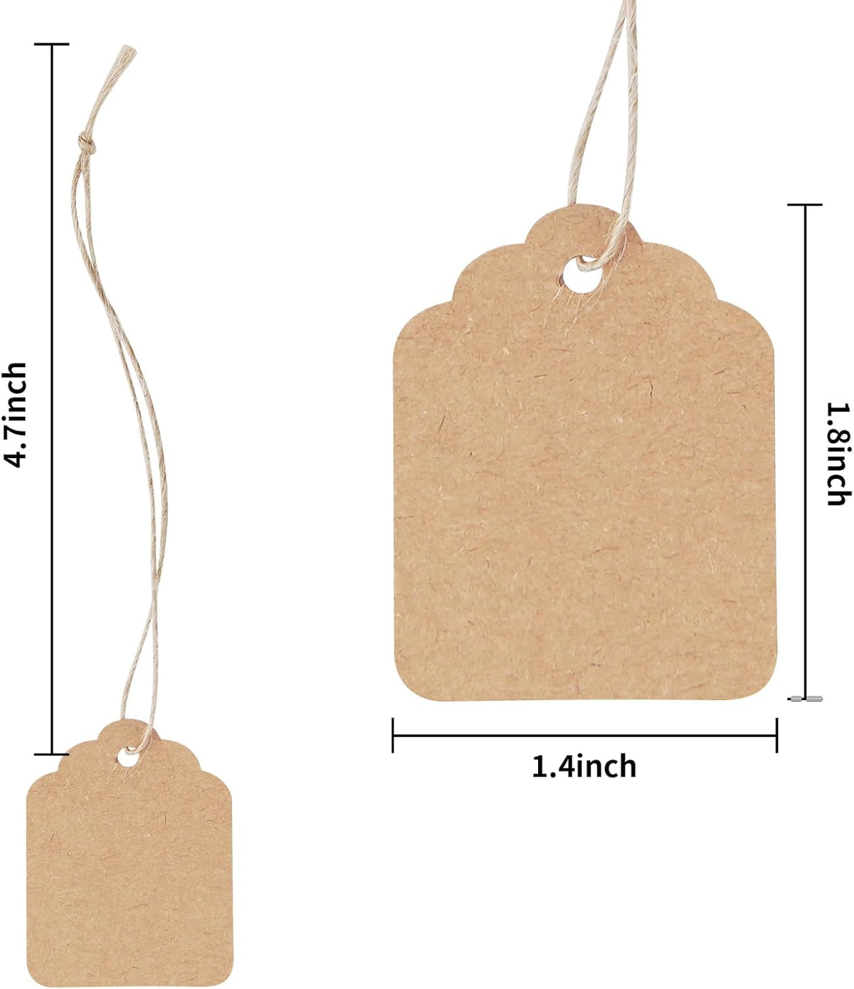 500PCS Paper Price Tags with String Attached 1.4x1.8inch Writable