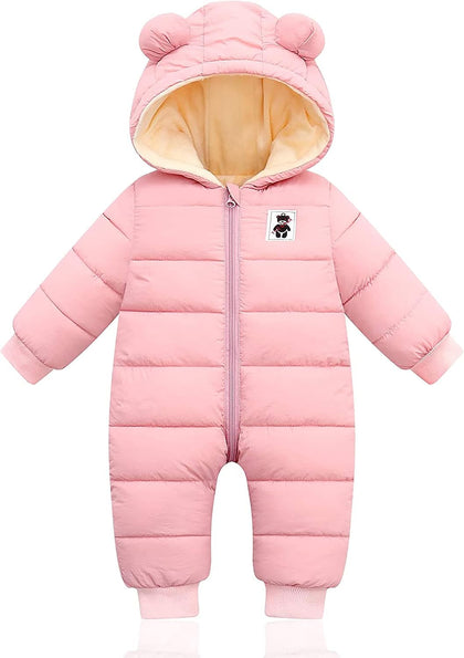 Baby Clothes Cute Infant Toddler Snowsuit Warm Newborn Boy Girl Winter Coats Hooded Zip Jumpsuit