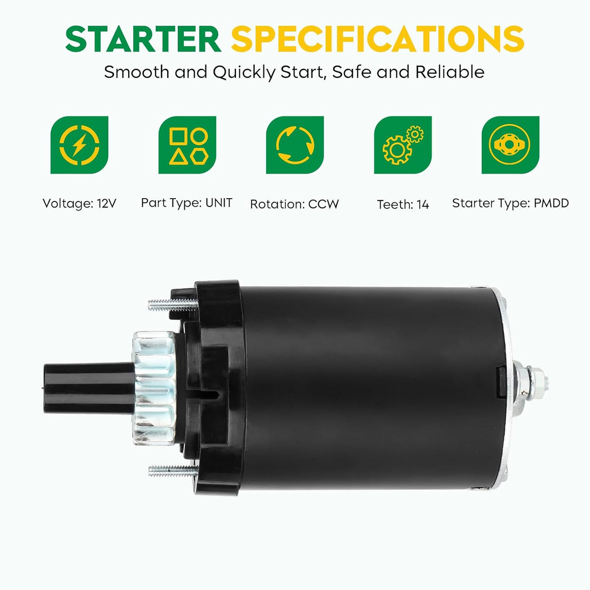Starter Fits for Kohler 18HP 19HP 20HP Toro TimeCutter Z5000 Z4220 Z4200 2007-2009, G4010 G4020 2007 2008, LX465 LX460 LX425 LX420, 410-21065, KH20-098-05S,410-21112