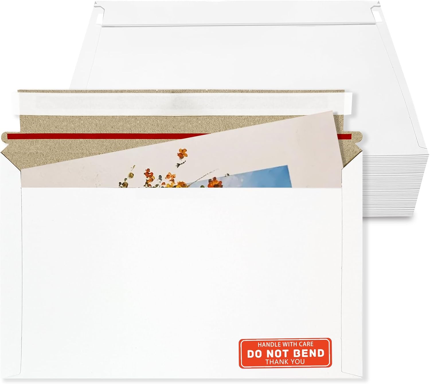 120 Pack Photo Document Mailers with Self Adhesive Seal, 13 x 9.25 Inch Rigid Mailers Stay Flat Cardboard Envelope