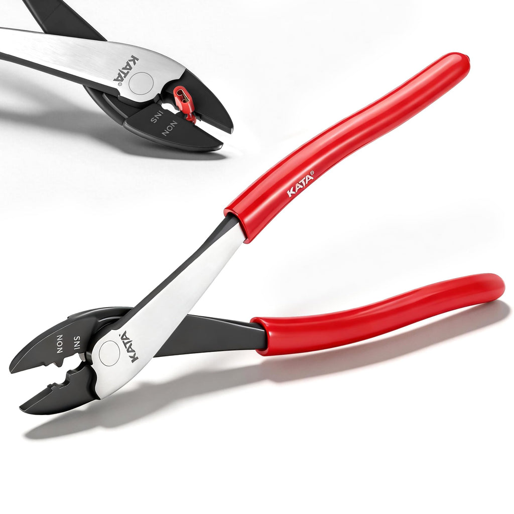 KATA 9.5" Wire Crimpers/Cutter Tool, 10-22 AWG Terminal Crimping Pliers