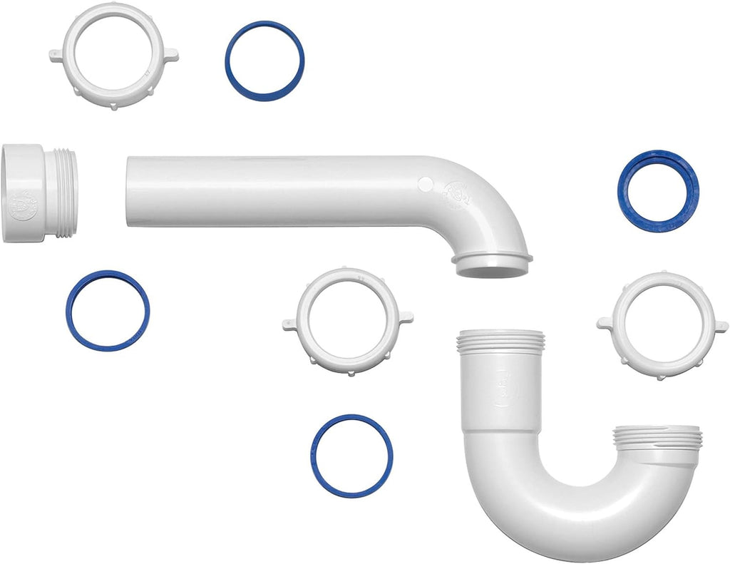Dearborn P9703WBG 1-1/2" P-Trap with Threaded PVC Adapter, and Reversible J-Bend, Bagged w/ True Blue Washer