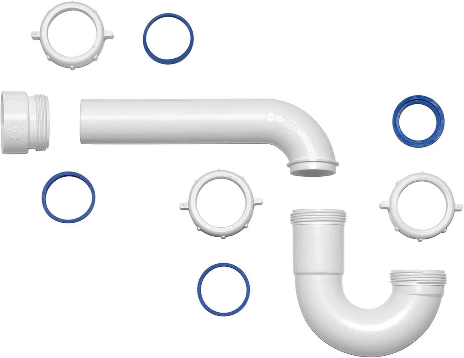 Dearborn P9703WBG 1-1/2" P-Trap with Threaded PVC Adapter, and Reversible J-Bend, Bagged w/ True Blue Washer