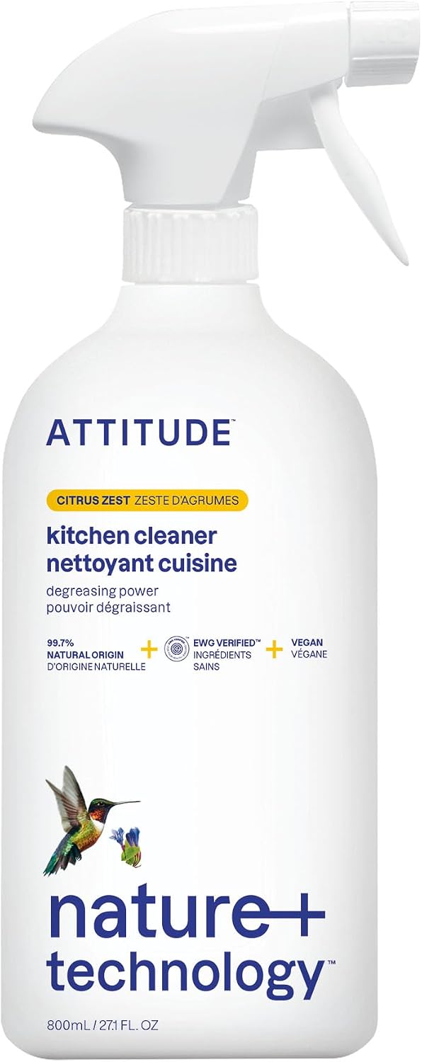 ATTITUDE Kitchen Cleaner Spray, EWG Verified, Citrus Zest, 27 fl oz
