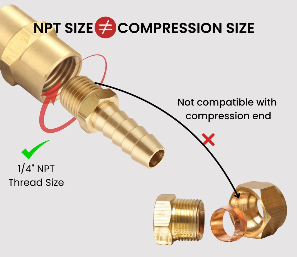3/8 Inch Hose Barb to 1/4 Inch NPT Male Thread